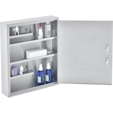Global Industrial Stainless Steel Large Medical Security Cabinet with Double Key Locks 436945SS